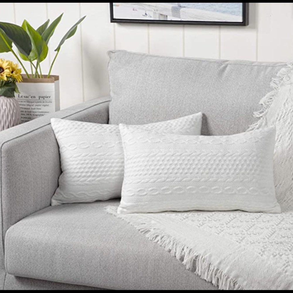 NWT decorative pillowcase set with modern embossed design